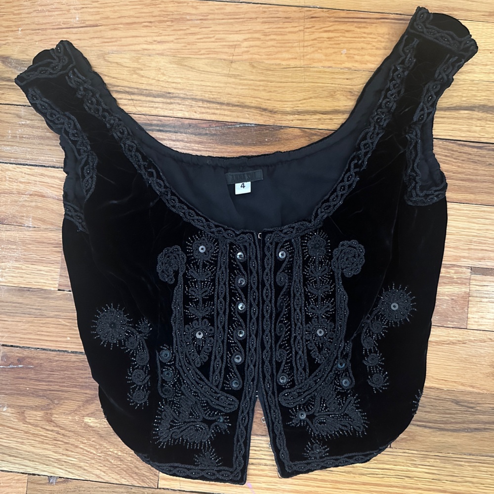 Anna Sui Vintage Black Velvet Top - Picture 5 of 6